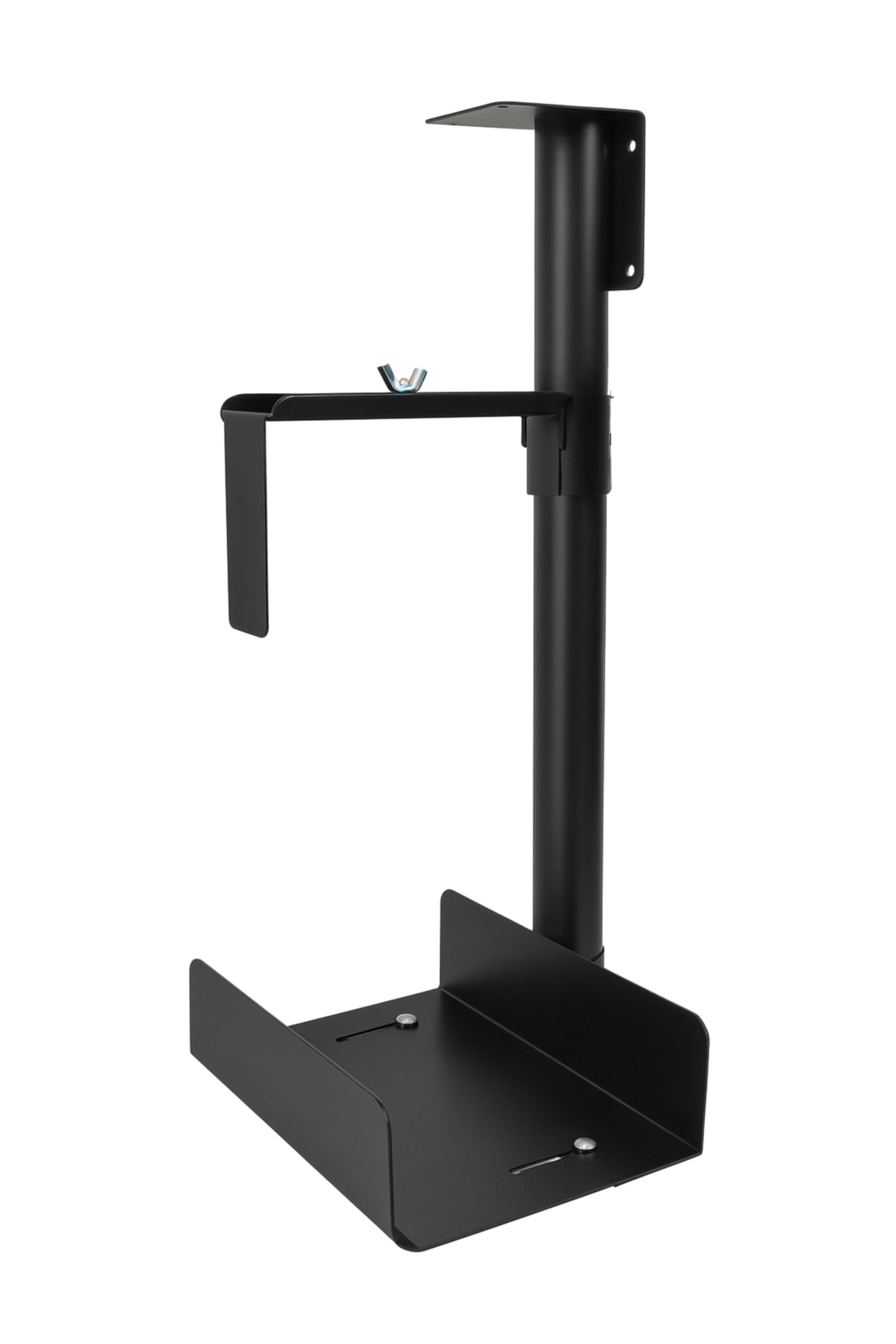 Heavy-Duty CPU and UPS Holder, Black Metal Adjustable Under Desk and Wall Mount Stand with Height and Width Adjustment-image-13
