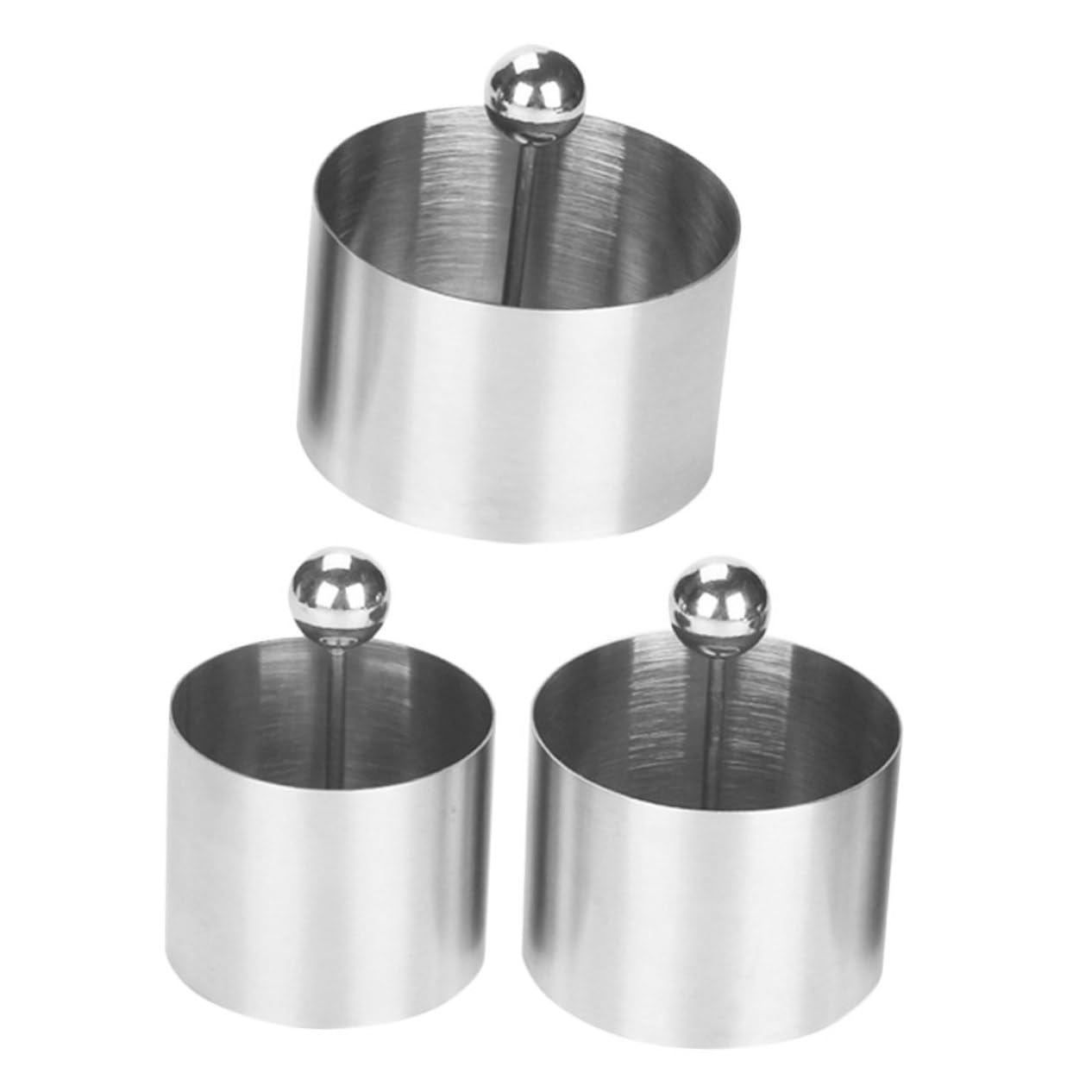 Unomor Set of 3 Stainless Steel Mousse Ring Molds Classic Appearance Multi-use Food Molds Lightweight Compact Design