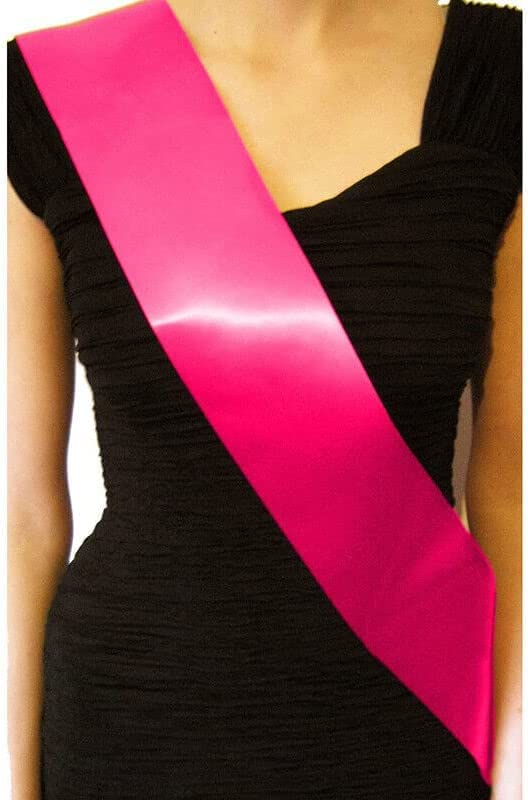 Boolavard Plain/Blank Hen Night Party Sashes - Create Your Own Sash - Unprinted Sash (Hot Pink)