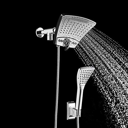 Pulse Showerspas 1056-Ch Powershot Shower System With Air-Infused Curved 8" Multi-Pattern Showerhead And 3-Function Hand Shower, Polished Chrome Finish #TOP2