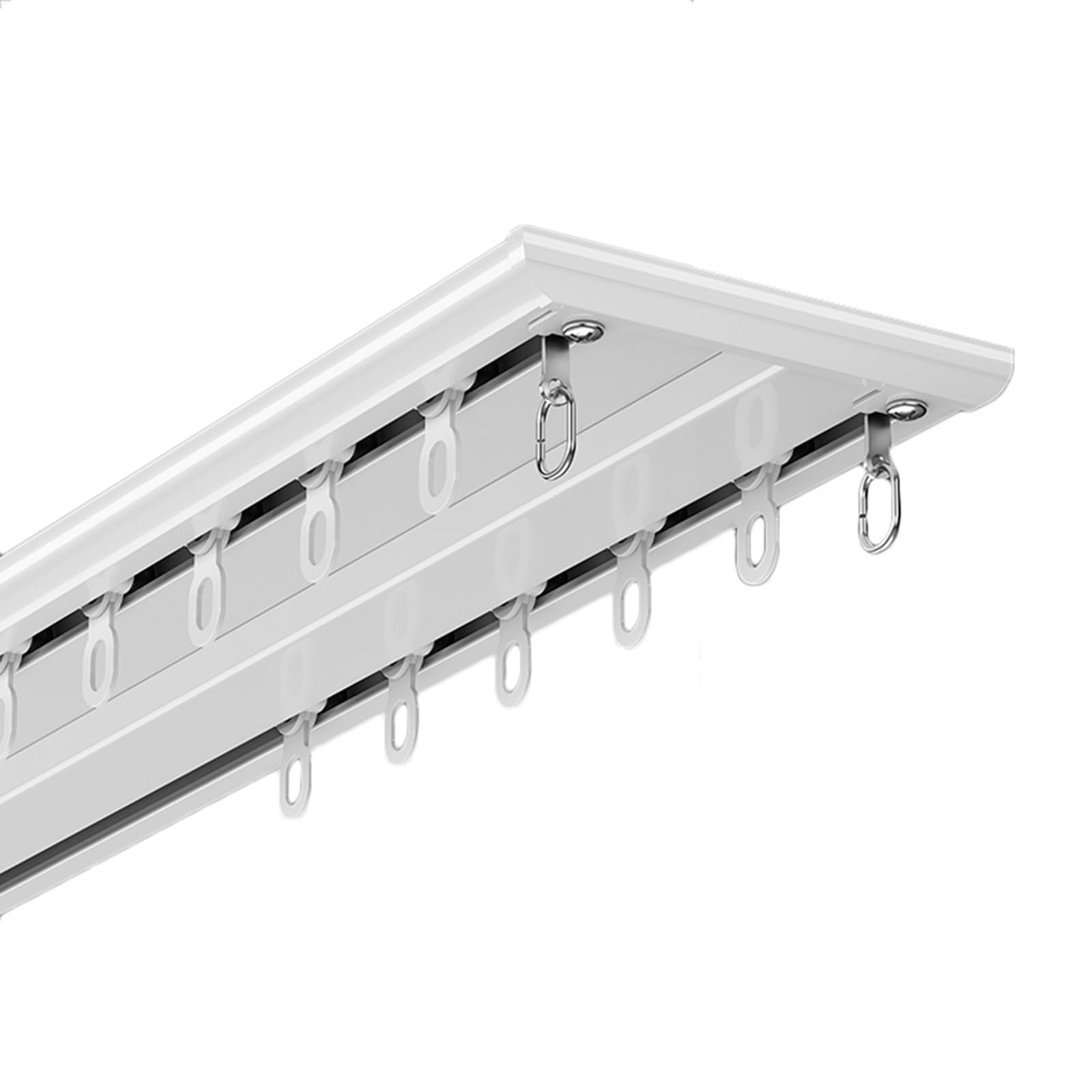 WQPMNYG Ultra-Thin Double Curtain Rod, Invisible Double Rail, Silent Sliding Hook, Aluminum Alloy, 100cm, Perfect for Home Decor, Space-Saving Curtain Solution