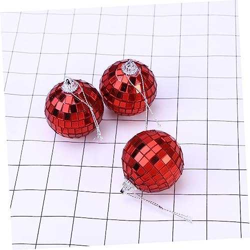 1 unidad de bola espejada roja para decoración en fiestas, bodas y festivales musicales, construcción sólida para una impresionante reflexión de luz miniatura 6