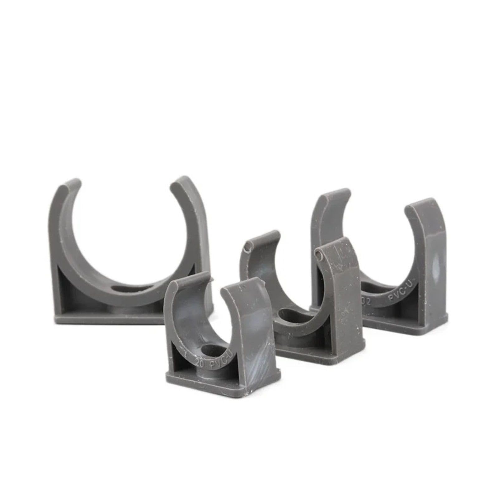 Zaciski rurowe, Zaciski rurowe PCV w kształcie litery U, zestaw 10 sztuk, szare, 20-75 mm(50mm)
