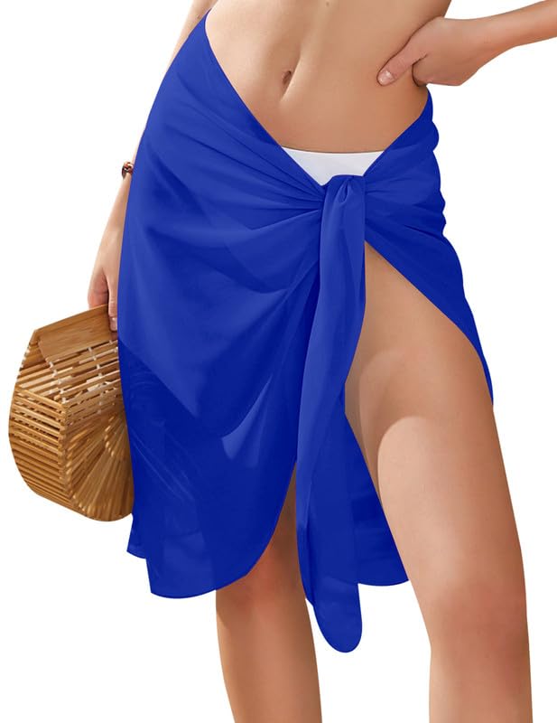 Sarong de playa Ekouaer azul real talla S para mujer