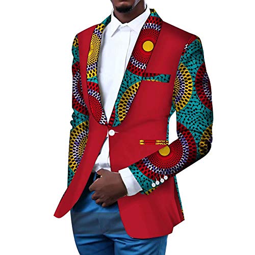 ELISCO Jaqueta masculina slim fit chique blazers terno masculino africano casamento banquete terno j
