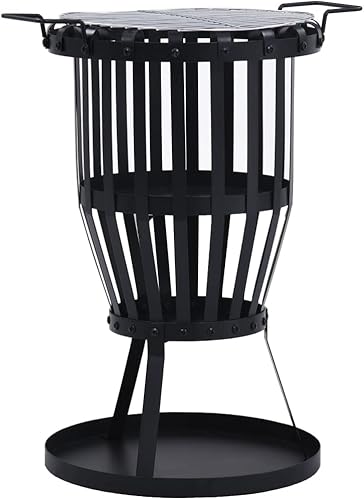 Rejilla para hoguera, hogueras para exteriores, hoguera de acero para hoguera, pequeña hoguera al aire libre, canasta para fogata de jardín, con