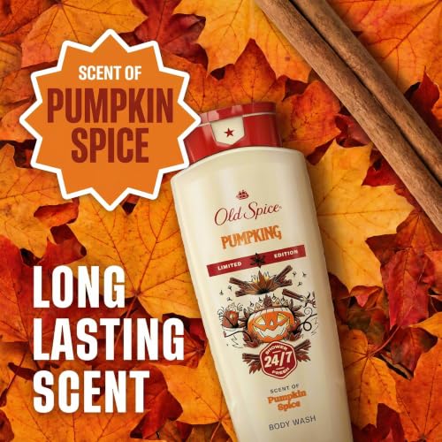 Image of Old Spice Body Wash for Men, Fallidudes Edition, 24 /7 Frightful Freshness, Long Lasting Cleanse & Refresh, Rich Lather, PumpKing Pumpkin Spice Scent, 16 oz