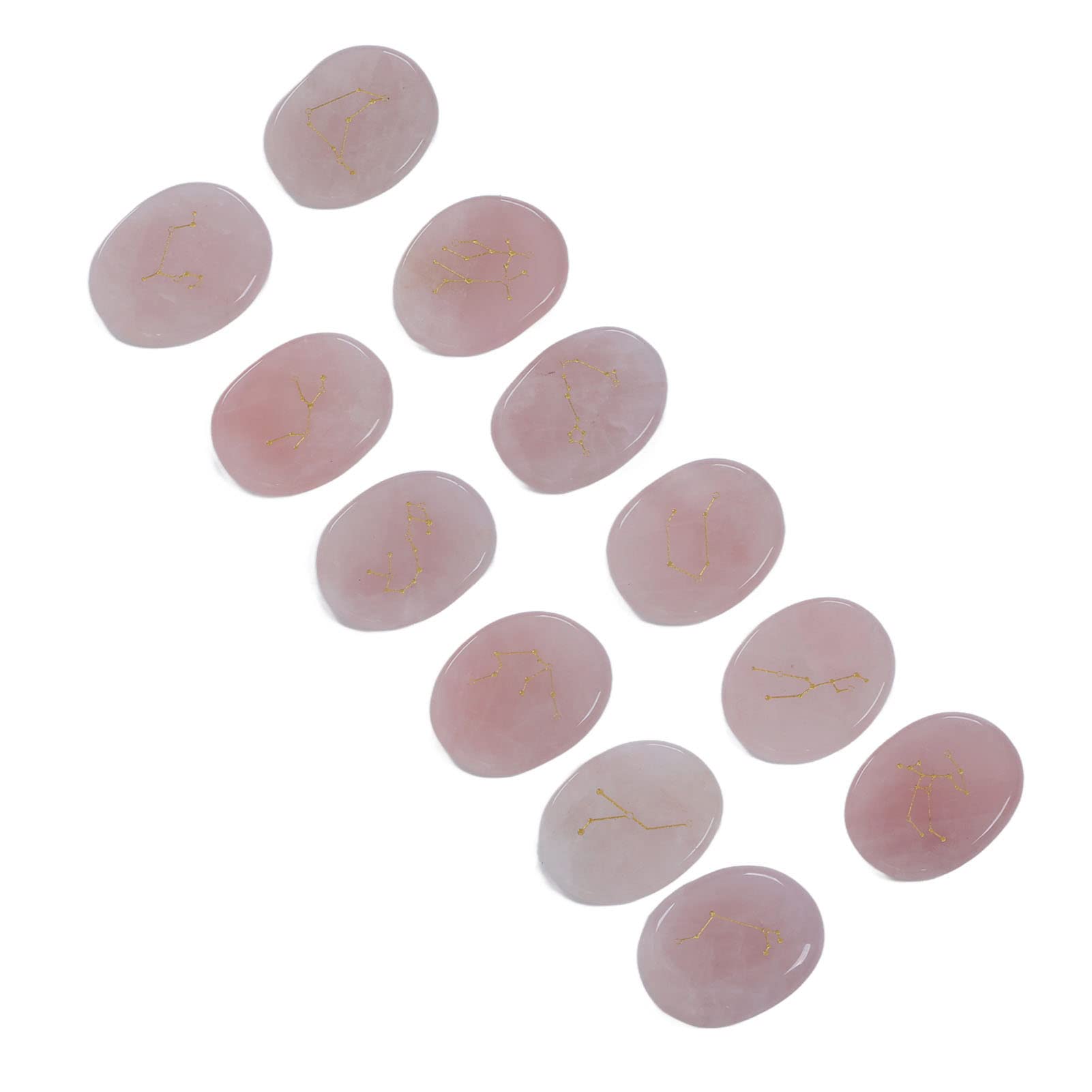 12 Piedras Curativas De Cristal, Piedras De Equilibrio De Reiki, Juego De Cristales Curativos, Decoración De Habitación De Meditación con Piedras Preciosas(Cristales Rosas)