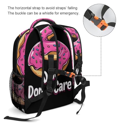 Donut Care Funny Backpack Casual Daypack Lightweight Shoulders Bag for Men Women Cute Print3