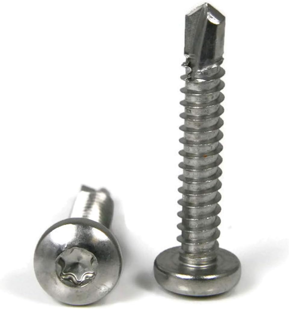 #12-14 Pan Head Torx Self Tapping Screws 410 Stainless Steel Self Drilling TEK Point #12-14 x 3/4" Qty 100