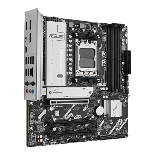 Image of ASUS Prime B840M-A WiFi-CSM AMD AM5 B840 mATX Motherboard, Advanced AI Ready, DDR5, PCIe 4.0 Ready, 3xM.2 Slots, Wi-Fi 6E, 2.5Gb LAN, DisplayPort, HDMI, USB 5Gbps Type-C, BIOS Flashback, Aura Sync