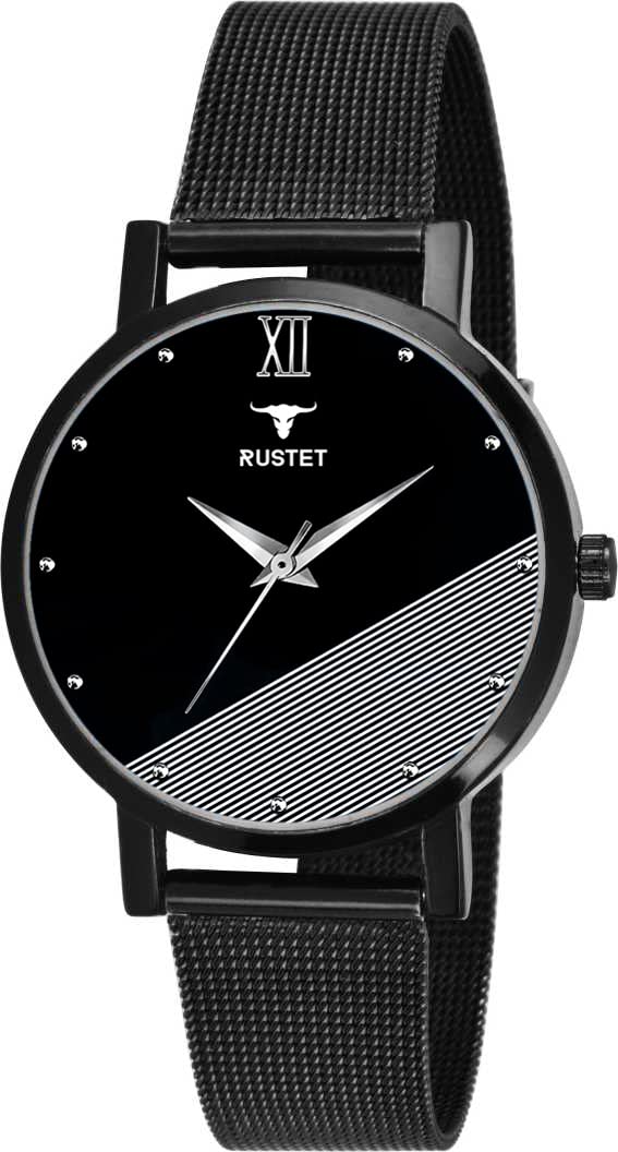 RUSTETAnalogue Women's Watch(Blue Dial Silver Colored Strap)-LD-L41-BLU-CH, FullBlack