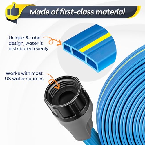 image for Winisok Sprinkler Hose 25FT, Heavy Duty Watering Hoses, Efficient Irri