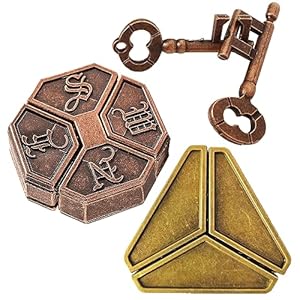 Metal Brain Teasers Puzzles for Kids and Adults 3 PCS Unlock Interlocking Puzzles IQ Logic Test Disentanglement Educational Toy for Kids Adults