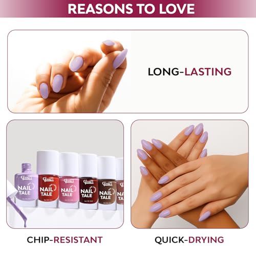 Image of Glam21 Nail Tale Nail Polish | Glossy Gel Finish | Rich Pigmentation | Chip Free | Quick Drying Formula | Long Lasting Nail Polish for Women | 9ml | Shade-12