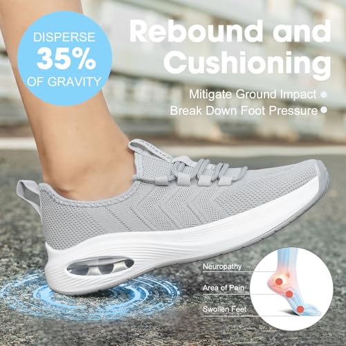 Image of Wide Toe Box Shoes Women Extra Wide Width Sneakers Air Cushion Road Running Shoes Ultra Light Tennis Gym Workout Training Shoes Breathable Walking Shoes with Arch Support
