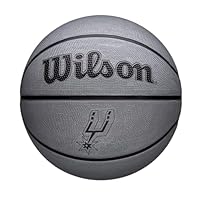 Wilson NBA Team Tribute Solid Basketball, Mit Pro-Nähten, Luftstabilität und Performance-Außenhülle, Für das Spiel im Freien, Material für alle Oberflächen, Team: Los Angeles Lakers, Gelb, Größe 5