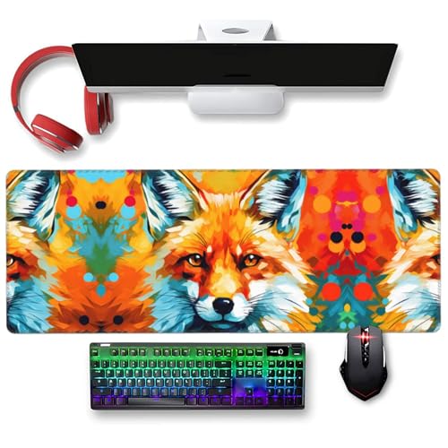 Tapis de souris renards imprimés protégeant les grands bureaux 80cm