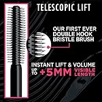 L'Oreal Paris Telescopic Lift Mascara, Lengthening and Volumizing Eye Makeup, Lash Lift with Up to 36HR Wear, Washable, Blackest Black, 0.33 Fl Oz - Image 4