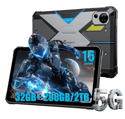 Image of FOSSIBOT DT3 5G Android 15 Rugged Tablet, 32GB+256GB Storage, 21560mAh Battery Rugged Windows Tablet,10.4 inch Waterproof Tablet, 2K IPS Display, Wi-Fi 6 / 66W Fast Charging /OTG (2026 Blue)