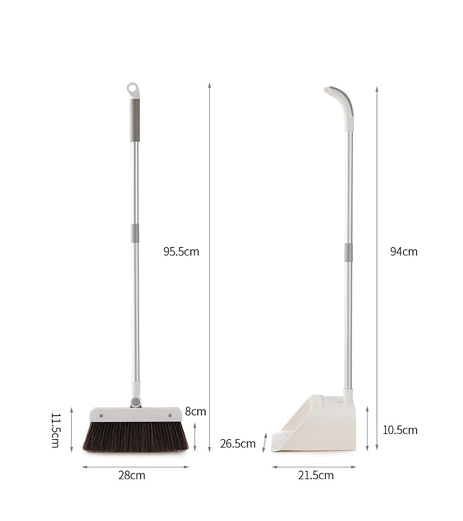 Juego de Escoba y recogedor Plegables: Kit de Barrido Todo en uno para el hogar, Limpiador multisuperficie, diseño Compacto