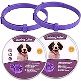 BUDOCI Dogs Calming Collar 2 Pack Pheromones Calming Collars 60 Days Reduce Anxiety and Stress 24Inch Adjustable Waterproof Pet Collars (24inch for Collar)