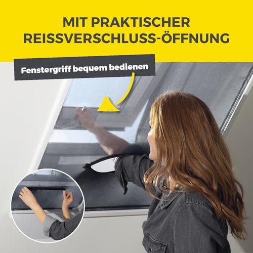 EASYmaxx Insect Protect Teleskop Fliegengitter Fenster mit Rahmen und integriertem Netz | Dachfenster Insektenschutz | Ohne Schneiden | Ohne Bohren | 63 x 93 cm bis 100 x 160 cm [Weiß]