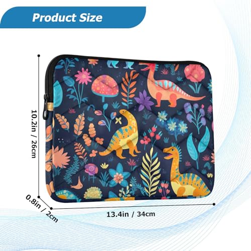 Funda portátil de 13-14 pulgadas con diseño de dinosaurios coloridos miniatura 3