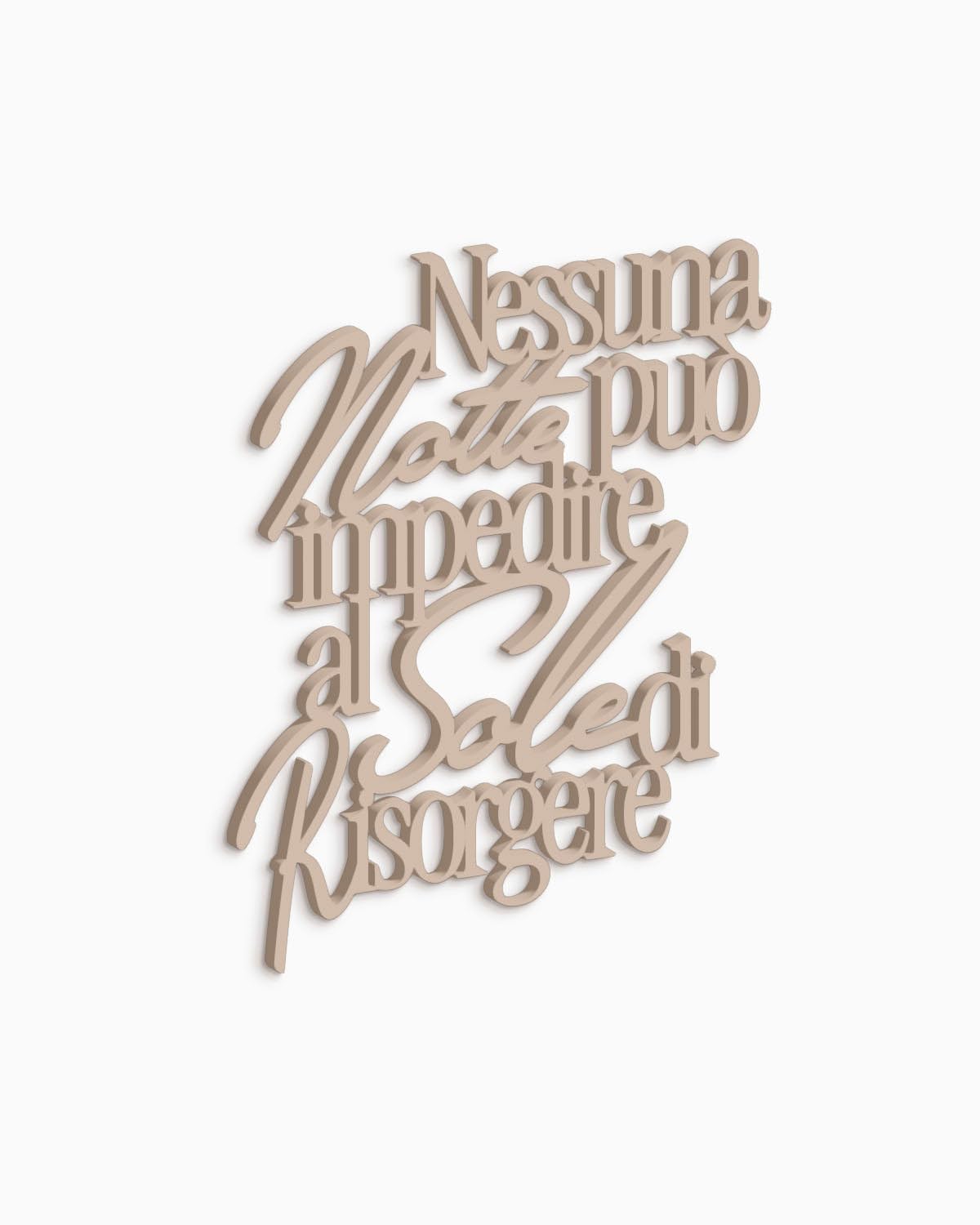 Declea Scritta in Legno Nessuna Notte Decorazione murale Arredamento casa, Frase in Legno Motivazionale
