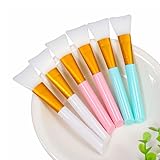 Wopanxye 6 Pack Silicone Face Mask Makeup Brushes, Facial Mask Brush Spatulas, Skin Care Beauty Applicator Brush, Soft Cosmetic Mud Clay Gel Cream Powder Mask DIY Extractor Tool, White, Blue, Pink