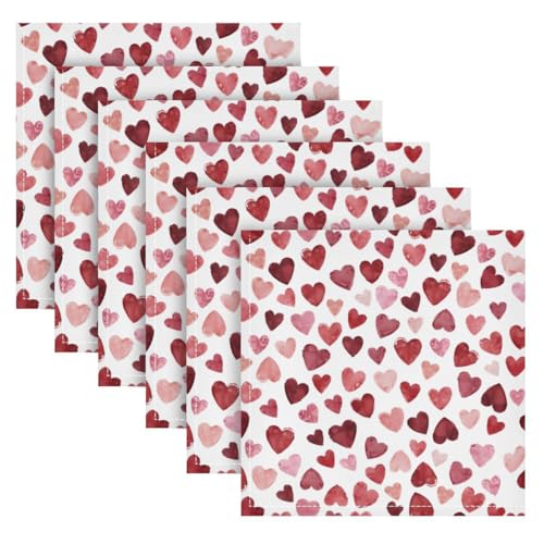 Servilletas de Tela Multicolor Cuadradas Hearts Pack 4 miniatura 1