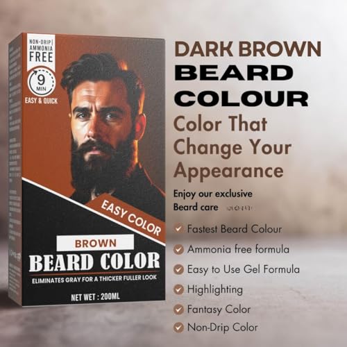 Image of Fruit Vinegar Hair Dye Color for Both Men, Women, Natural & Ammonia Free Color Dye (Black, A /B 100 Ml) (Brown Beard Color, Color + Devloper)