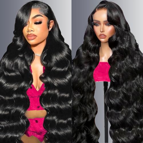 RISBERT 32 Inch 13x6 Body Wave Lace Front Wigs Human