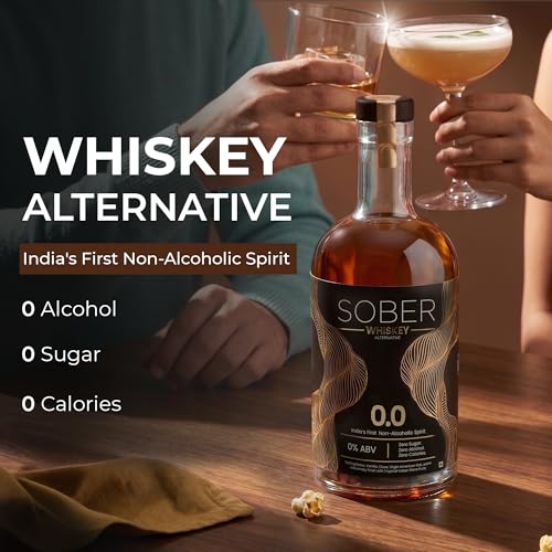 Image of SOBER Whiskey Alternative | 0.0% ABV Zero Alcohol Drink | Sugar Free Zero Calorie | Premium Non Alcoholic Whiskey with Vanilla Oak Spice Notes | Alcohol Free Spirit for Mocktails & Parties | 750ml