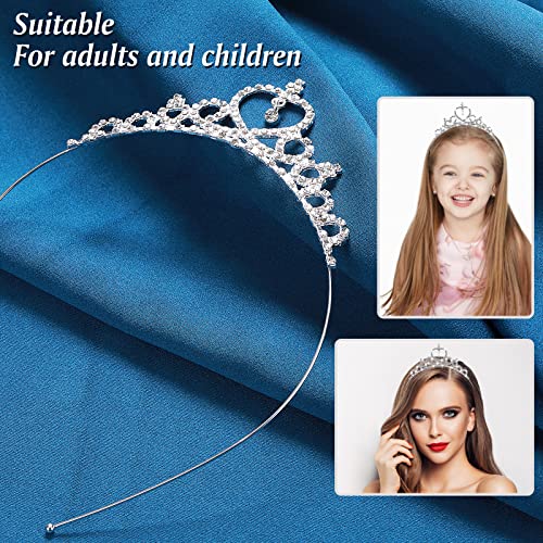 WLLHYF Silber Prinzessin Krone Kristall Schärpe Tiara Strass Stirnband Haarschmuck für Geburtstag Weihnachten Dekoration Frauen Mädchen Braut Hochzeit Haarbänder Schmuck (Silber)