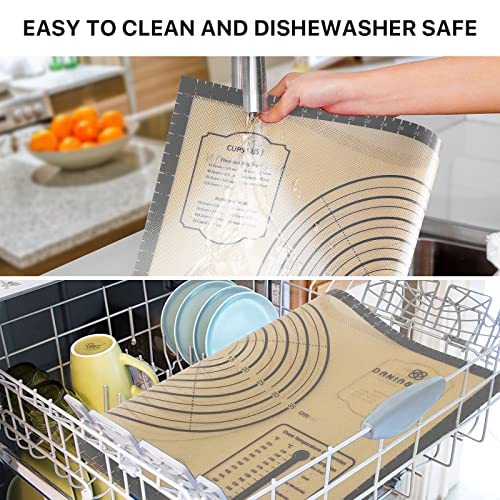 Image of Silicone Pastry Mat, 36 inch x 24 inch Extra Large Non Stick Baking Mat with Measurement Non-slip Silicone Dough Rolling Mat for Making Cookies, Oven Liner, Fondant /Pie Crust Mat