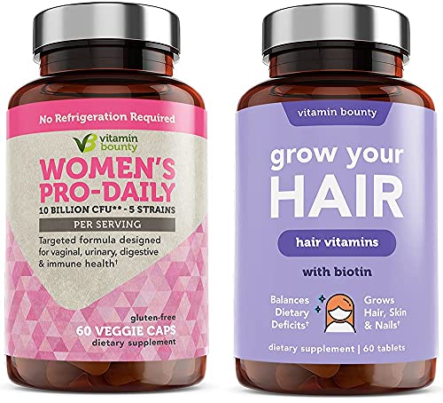 Probiotics for Women + Hair, Skin & Nails Multivitamin - Vitamin Bounty