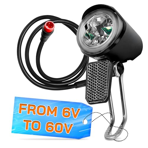 Headlight for Ebike 2 Pin Connector 6-60V - Easy to Install Ebike Light with LED...