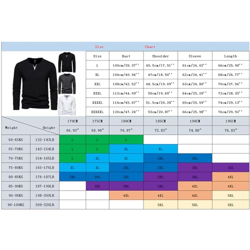 Tee shirt manche longue homme mode décontracté col v confortable - 5
