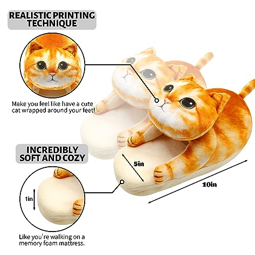 Cat Slippers for Women, Cute Fuzzy Animal Slippers For Indoor and Outdoor, Comfy Non-Slip Memory Foam Sole, Funny Cat Lover Gifts for Women2