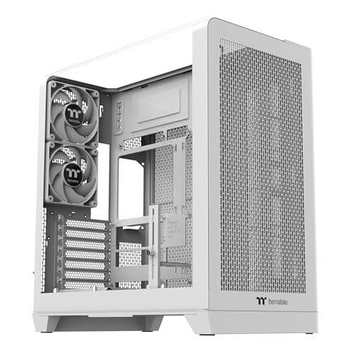 Thermaltake View 390 Air Curved Tempered Glass ATX Mid Tower Case Snow Edition, CA-11F-00M6WN-00