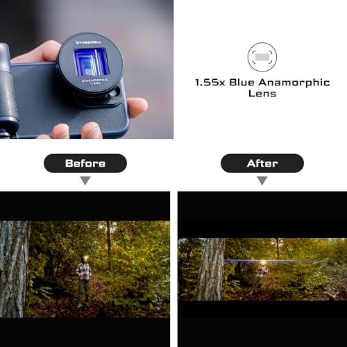 Image of Freewell 1.55x Blue Anamorphic Lens Compatible with Freewell Sherpa iPhone /Galaxy Cases & Genius Rig Cage