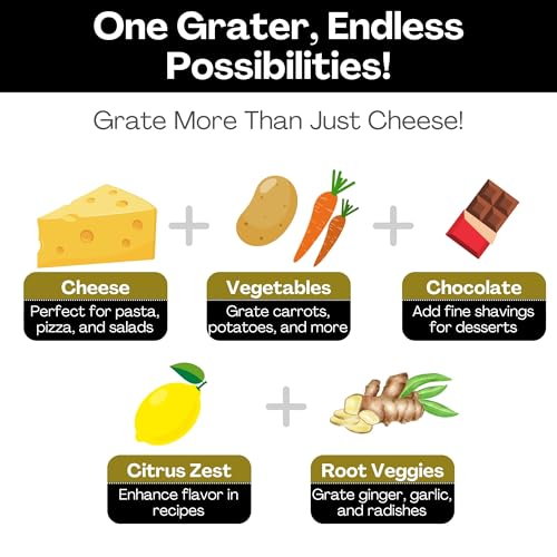 Joie Tower Grater – Double-Sided Stainless Steel Cheese & Vegetable Grater, BPA-Free & Dishwasher Safe, Assorted Colors - Image 4