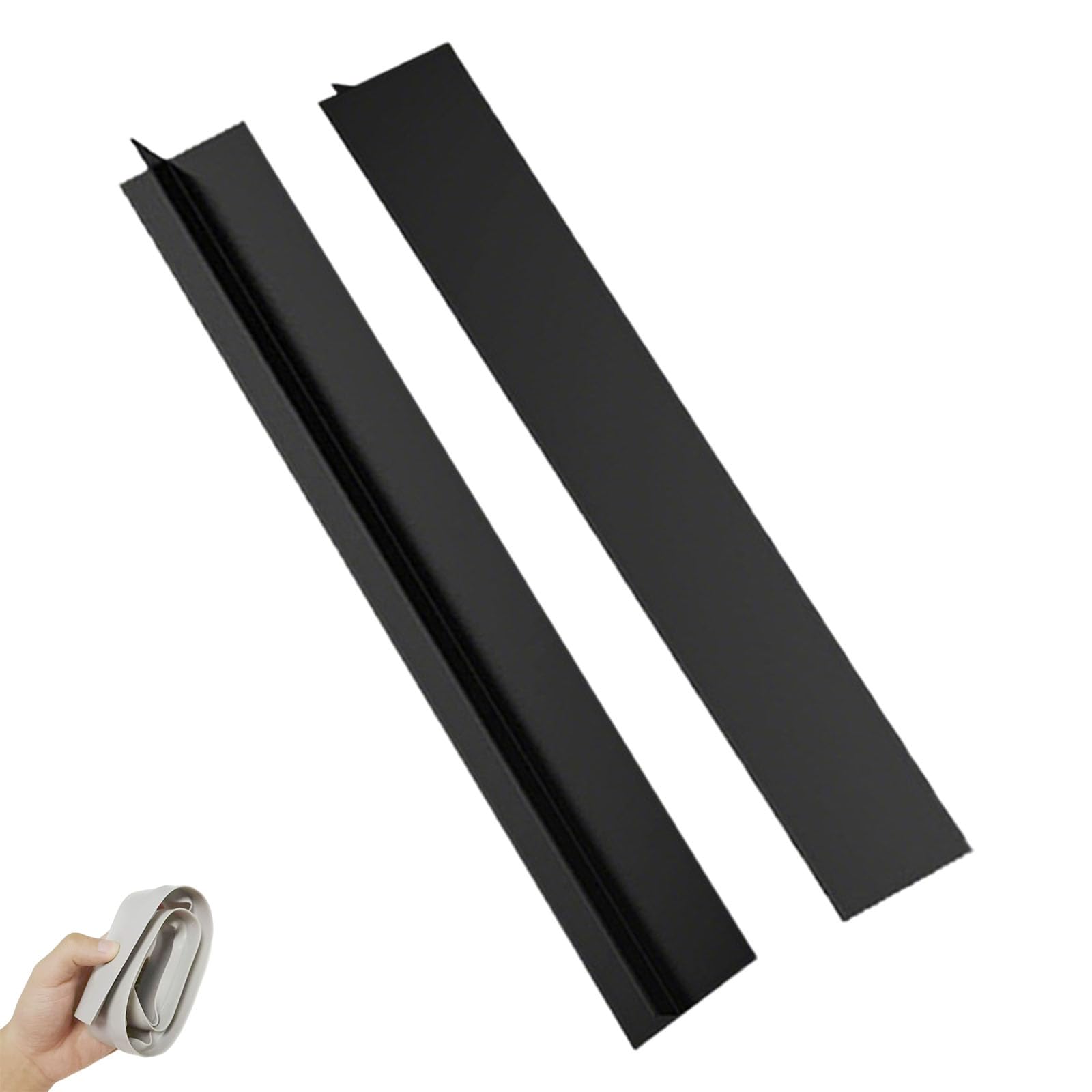 Silicone Gap-Seal for Kitchen, Waterproof & Heatproof Countertop & Stove Cover, Easy-Clean Oil-Resistant Design, Birthday Gifts for Mums & Men (Black,30inches)