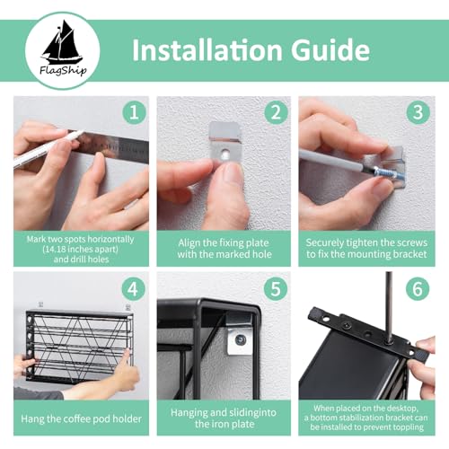 Image of FlagShip K Cup Holder for Keurig Pods Coffee Pod Storage 4 Tier K Cup Drawer Organizer for Counter (28 Pods Capacity)