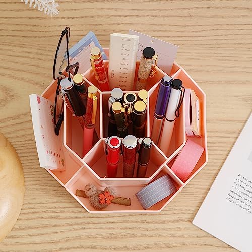 Image of INSTOME Desktop Organizer with Pencil Holders 360Rotating Pen Holder 9 Compartments