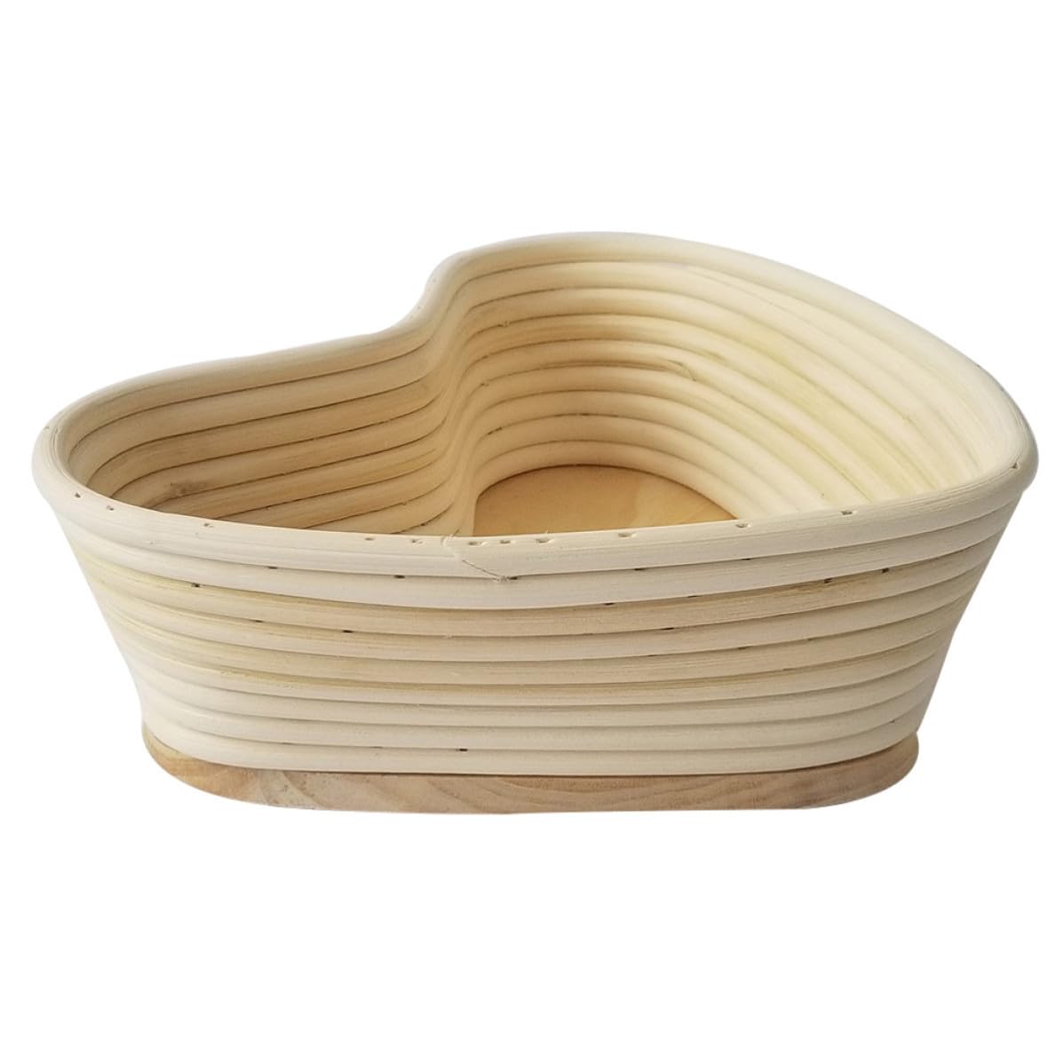 FRCOLOR Cestino in Lino Cotone a Forma di Cuore per Lievitazione in Vite Naturale con Coperchio, Cestino Portapane Non Aderente per Panificatori Professionisti e Amatoriali