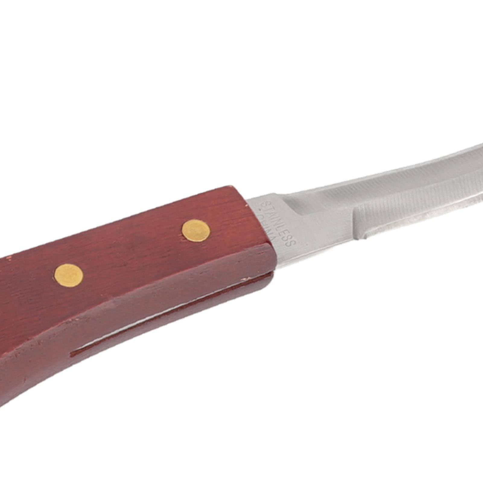 Zerodis Rasoio per Coltello per Zoccolo, Lama a Doppia Faccia in Acciaio Inossidabile Manico Ergonomico in Legno Coltello per Zoccolo Coltello per Zoccolo Maniscalco