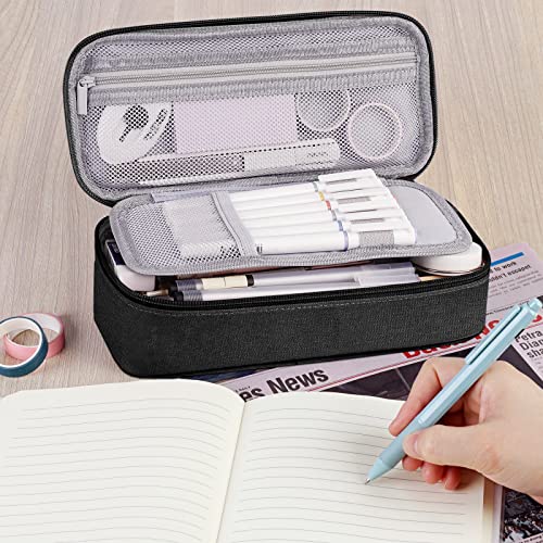 Image of WEMATE Pencil Case, Large Storage Organizer, Makeup Bag, Teacher Must - have, Big Pencil Pouch, Marker Case for College