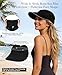 Zando Black Sun Visor Hats for Women - Beach Wide Brim Fashion Hat With Ponytail UV Protection Quick Dry Lightweight Open Top Summer Cap for Travel Vacation Golf Tennis Casual One Size
